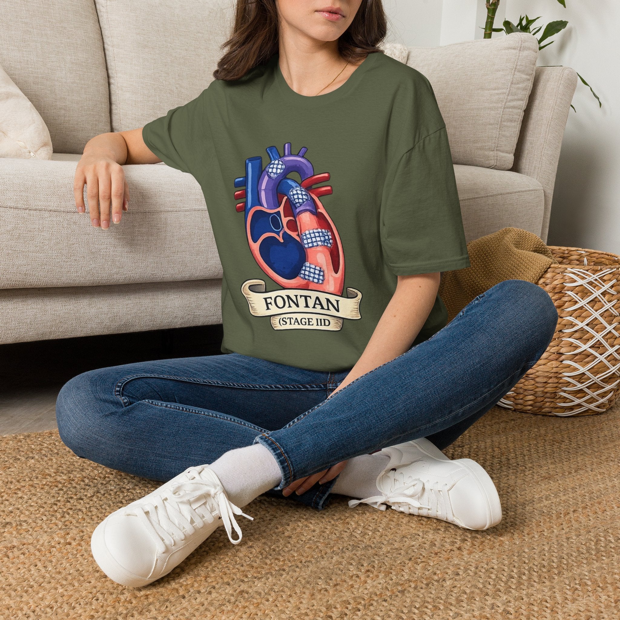 Anatomical Heart T-Shirt — 'FONTAN (Stage I/II)' Medical Illustration Tee