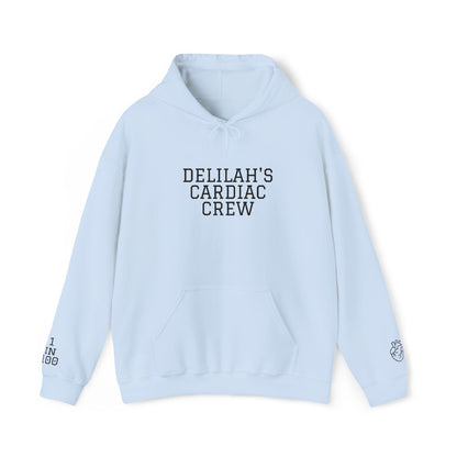 Delilah’s Cardiac Crew Hoodie — Personalized Heart Health Awareness Pullover