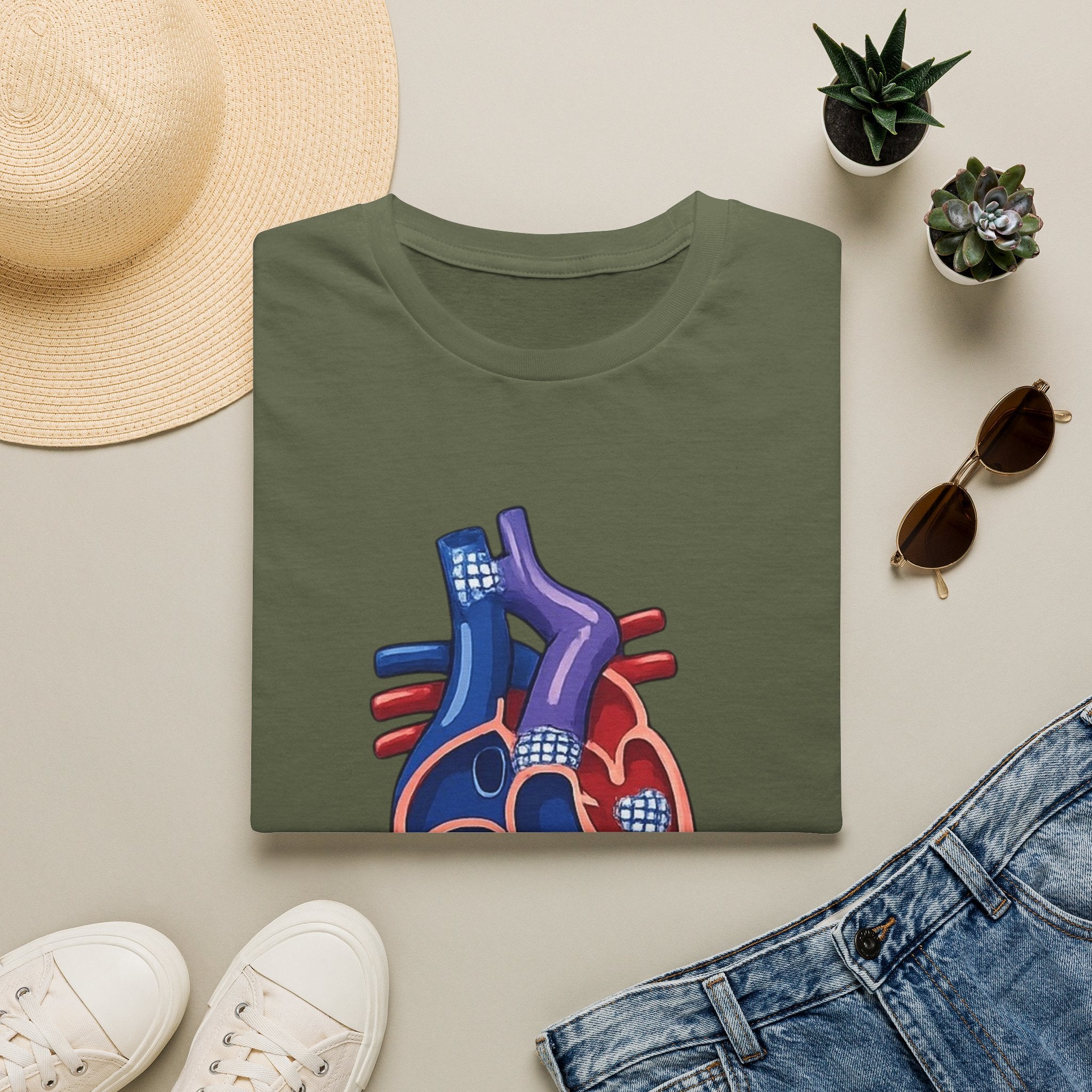 Anatomical Heart T-Shirt — Personalized "Glenn (Stage II)" Medical Art Tee