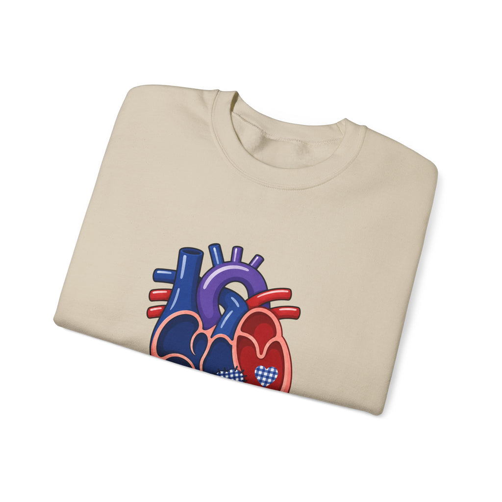 VSD Repair Heart Crewneck Sweatshirt — Congenital Heart Defect Awareness