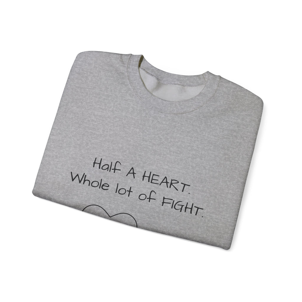Half a Heart Crewneck Sweatshirt — HLHS awareness