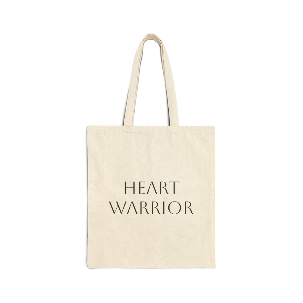 Heart Warrior Canvas Tote — Anatomical Heart Illustration Cotton Bag