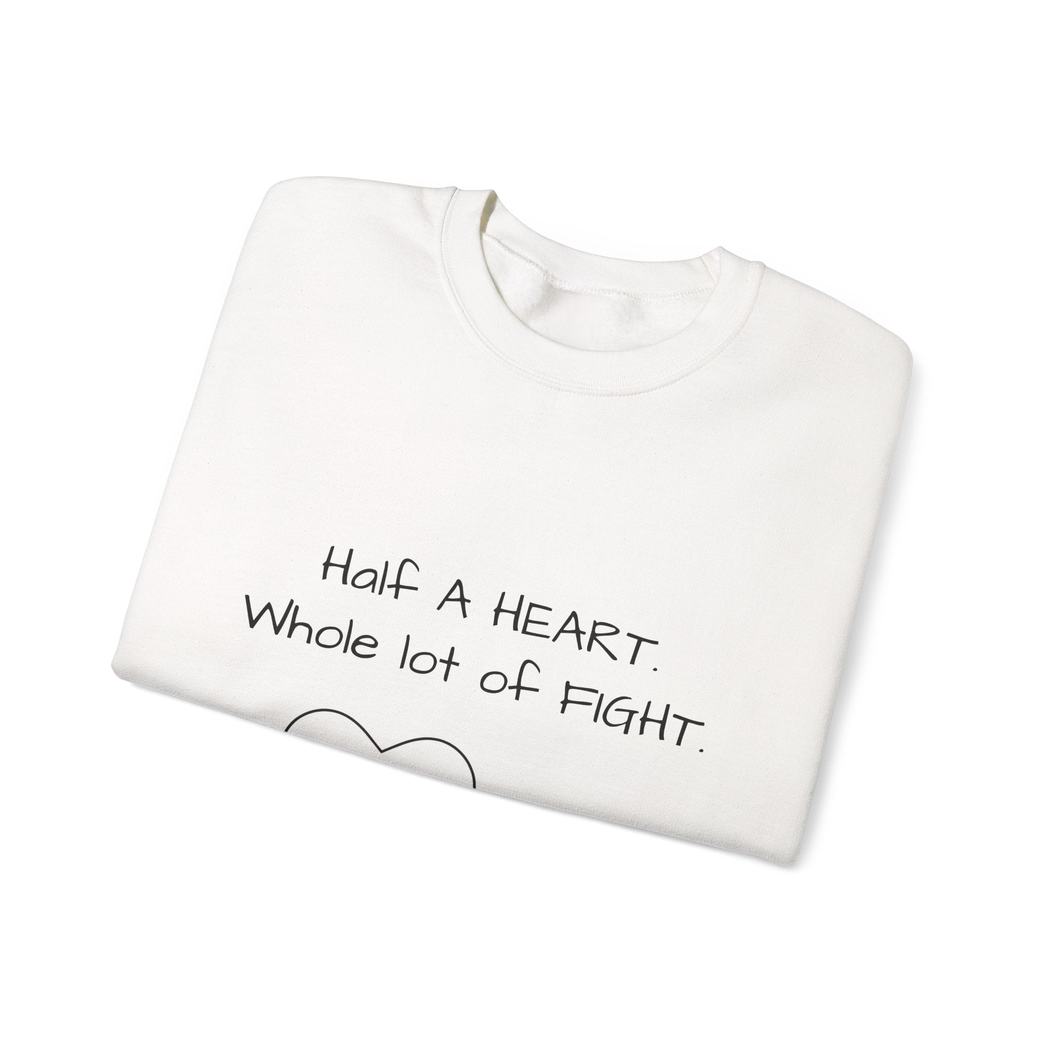 Half a Heart Crewneck Sweatshirt — HLHS awareness