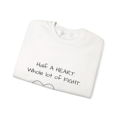 Half a Heart Crewneck Sweatshirt — HLHS awareness