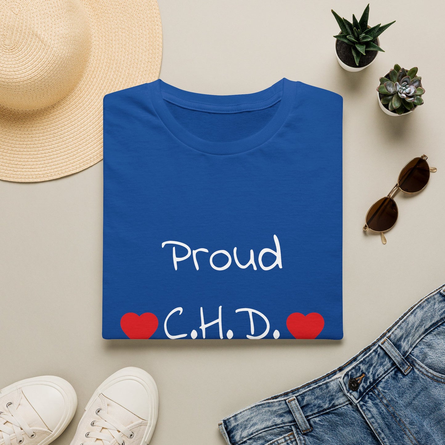 Proud C.H.D. T‑Shirt — Heart Support Shirt for CHD Awareness (Grandpa)