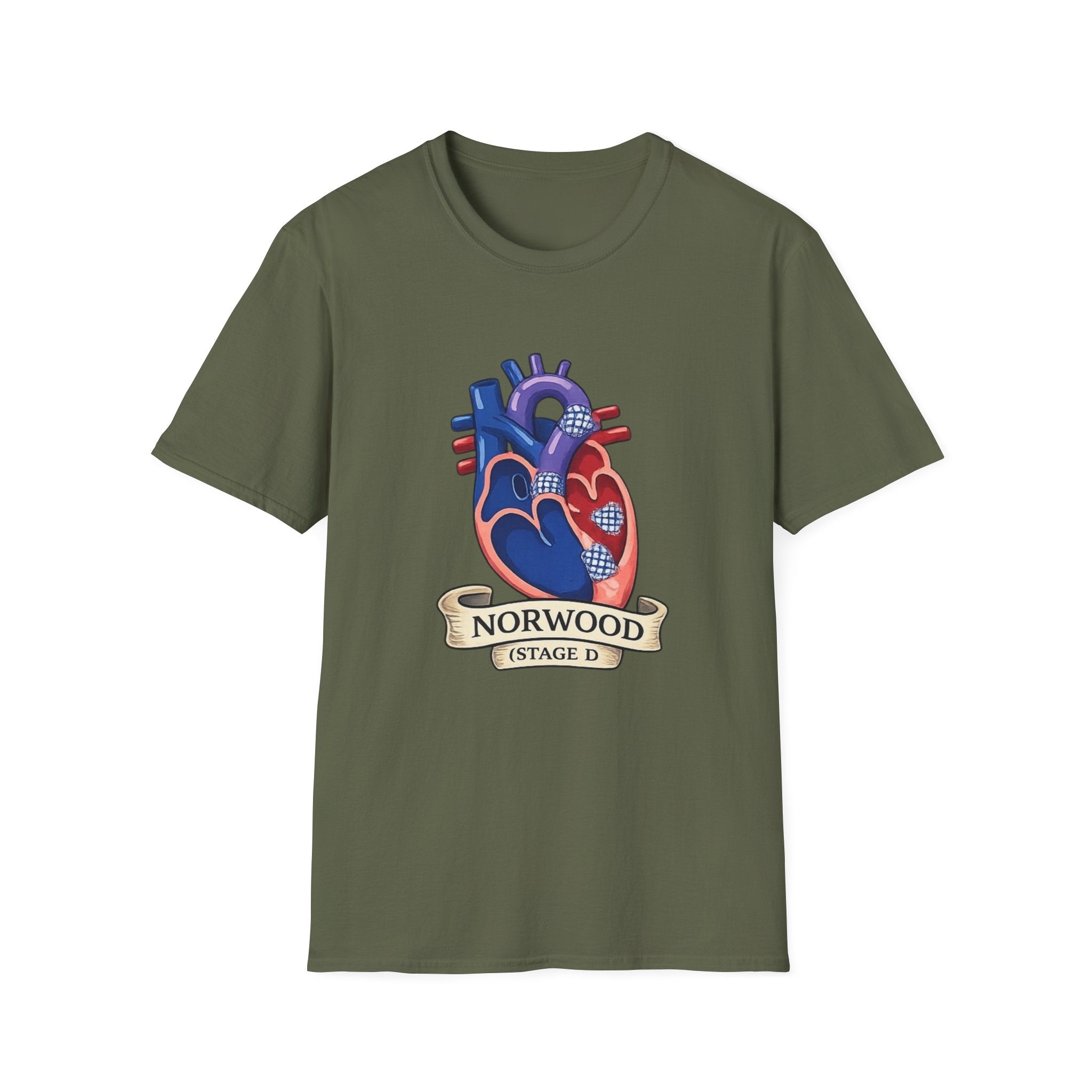 Anatomical Heart T-Shirt — Norwood Stage II Cardiology Design