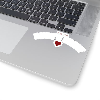 Ruby’s Crew Sticker — '1 in 100' Heart Kiss-Cut Sticker