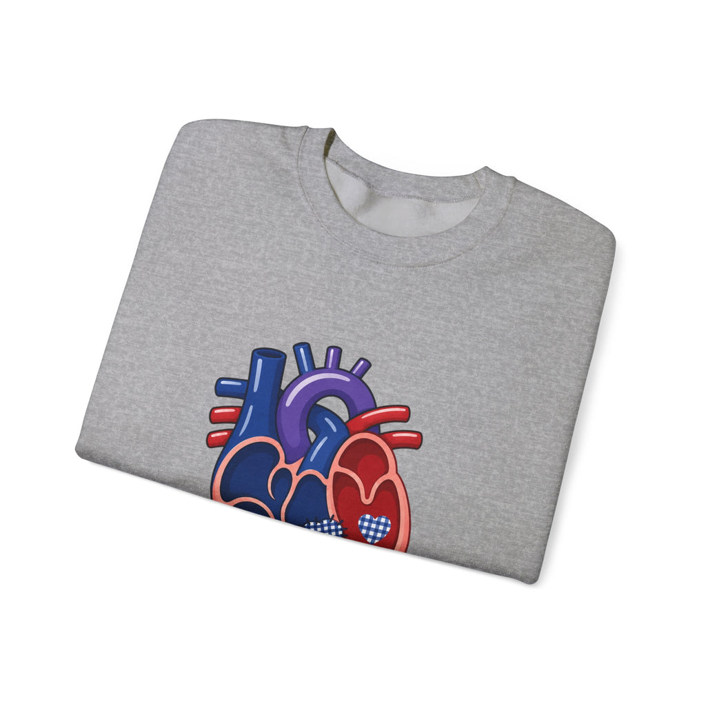 VSD Repair Heart Crewneck Sweatshirt — Congenital Heart Defect Awareness