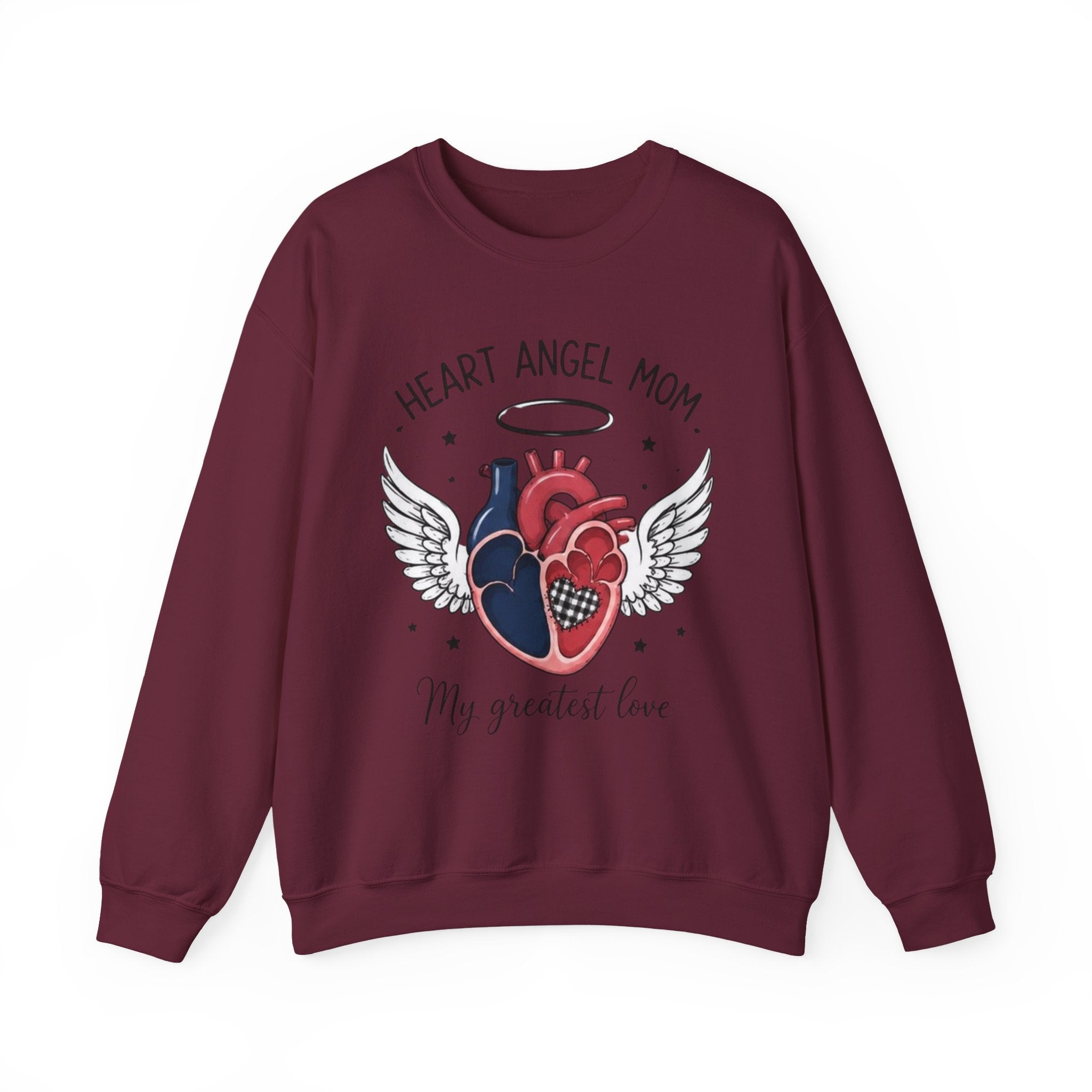 Heart Angel Mom Sweatshirt — “My Greatest Love” Memorial Crewneck