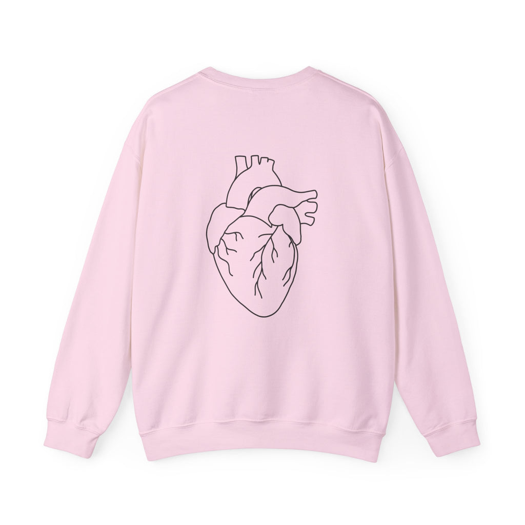 T.O.F. Tough Crewneck Sweatshirt — Minimal Heart Graphic