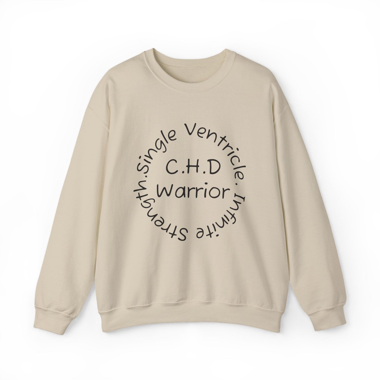 CHD Warrior Crewneck Sweatshirt — Single Ventricle, Tiny & Strong Circulation Awareness
