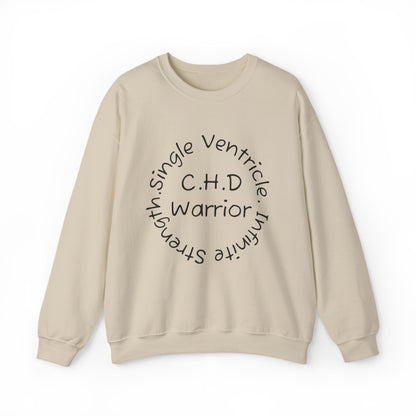 CHD Warrior Crewneck Sweatshirt — Single Ventricle, Tiny & Strong Circulation Awareness