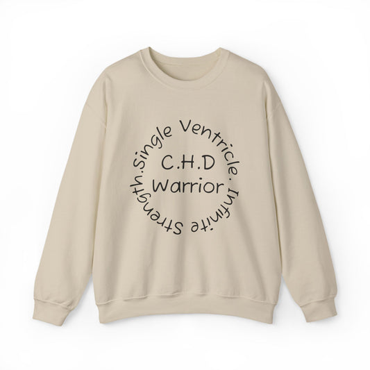 CHD Warrior Crewneck Sweatshirt — Single Ventricle, Tiny & Strong Circulation Awareness