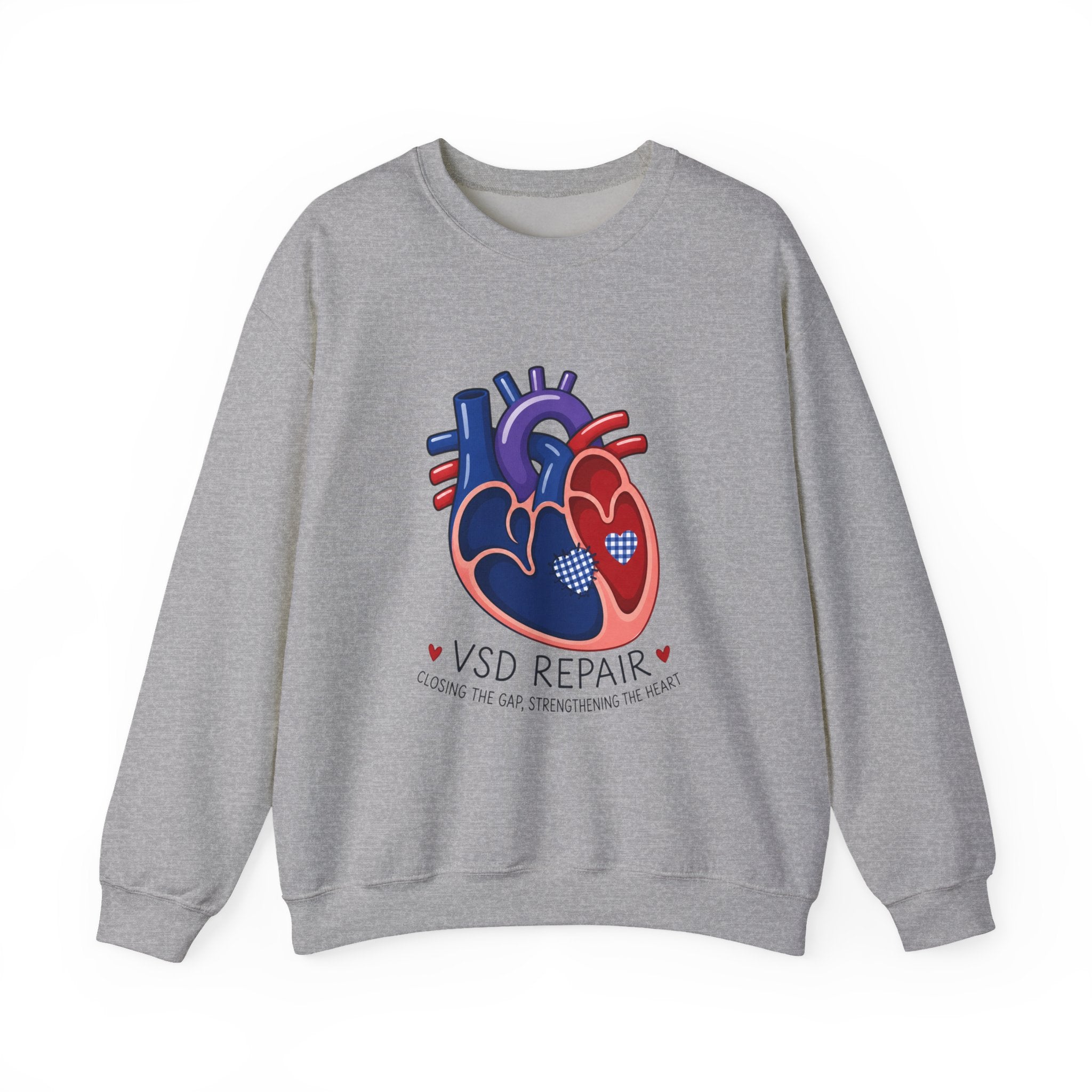 VSD Repair Heart Crewneck Sweatshirt — Congenital Heart Defect Awareness