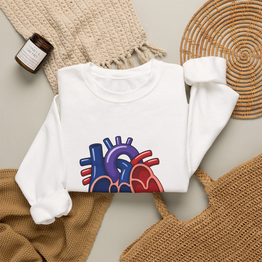 VSD Repair Heart Crewneck Sweatshirt — Congenital Heart Defect Awareness