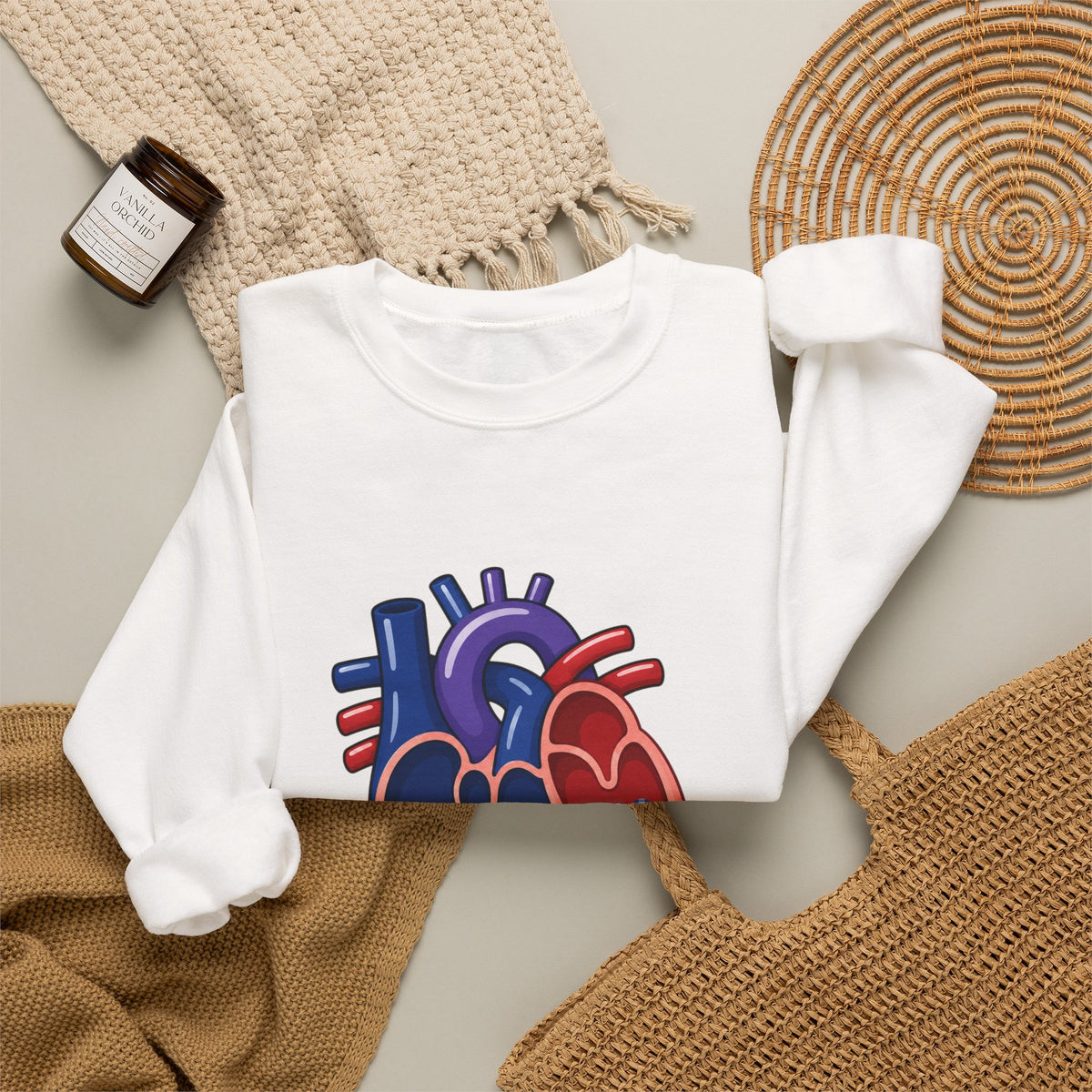VSD Repair Heart Crewneck Sweatshirt — Congenital Heart Defect Awareness