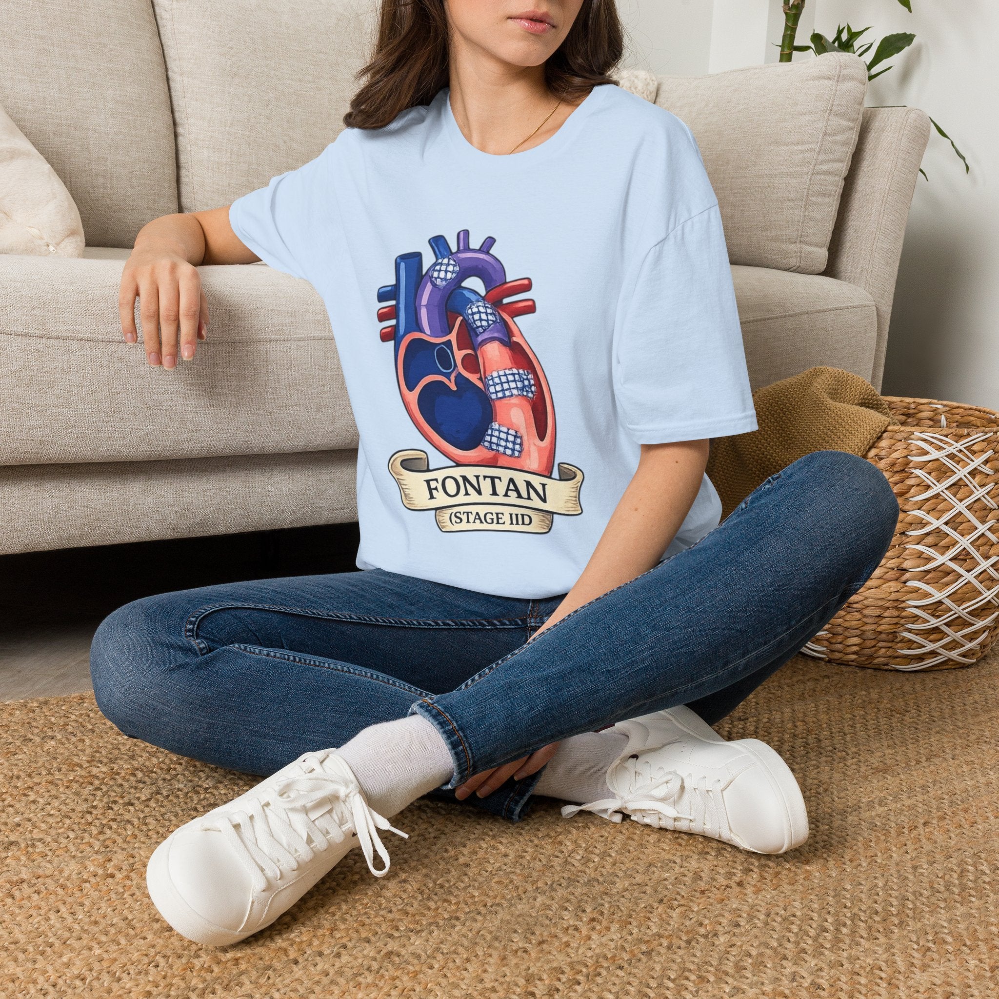 Anatomical Heart T-Shirt — 'FONTAN (Stage I/II)' Medical Illustration Tee