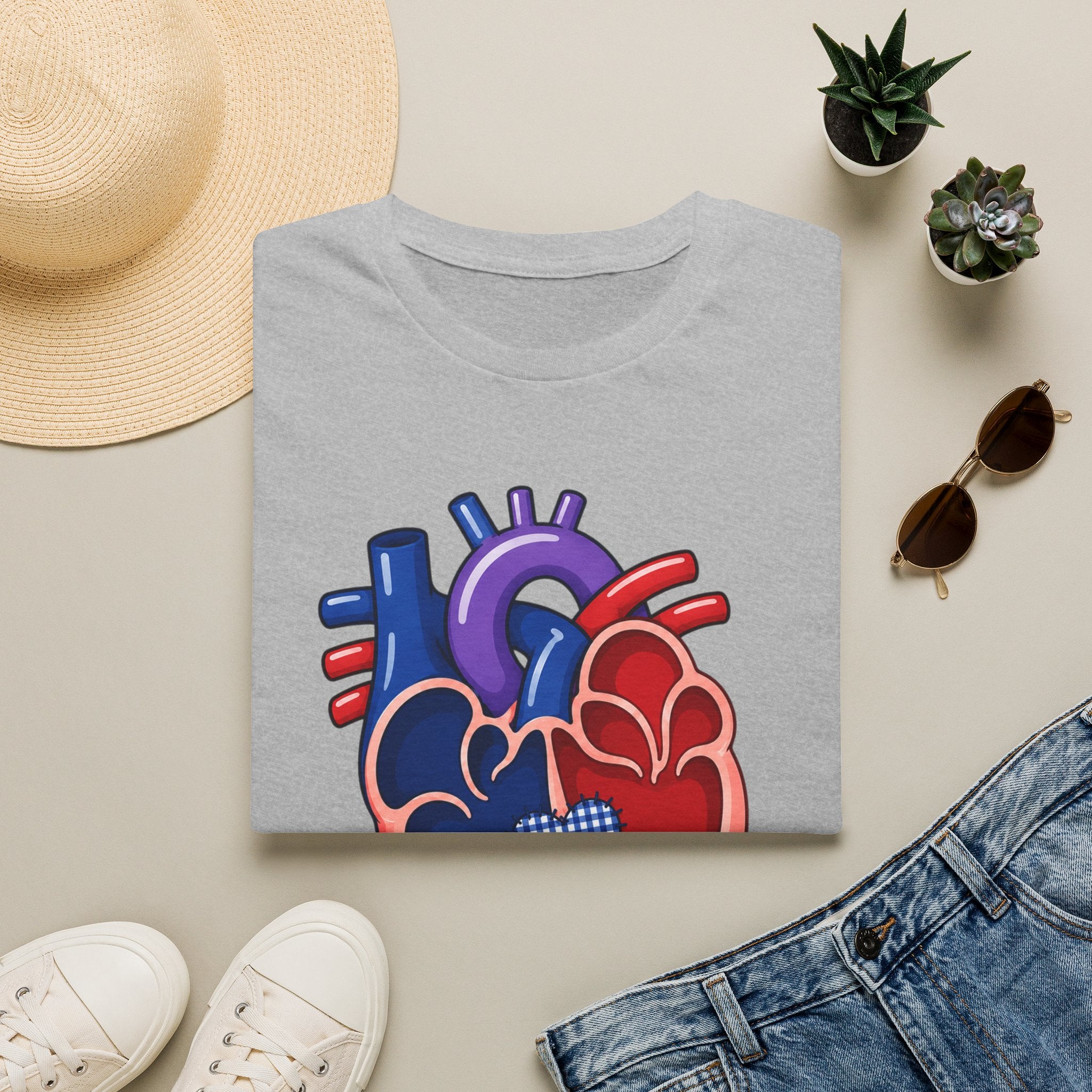 Heart Anatomy T-Shirt — Colorful Anatomical Heart 'Bivent' Design (Medical/Nurse Gift)