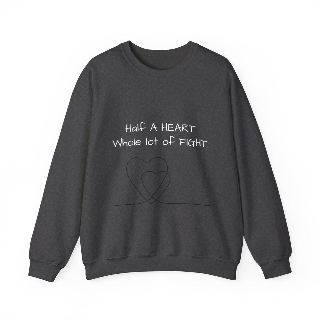 Half a Heart Crewneck Sweatshirt — HLHS awareness