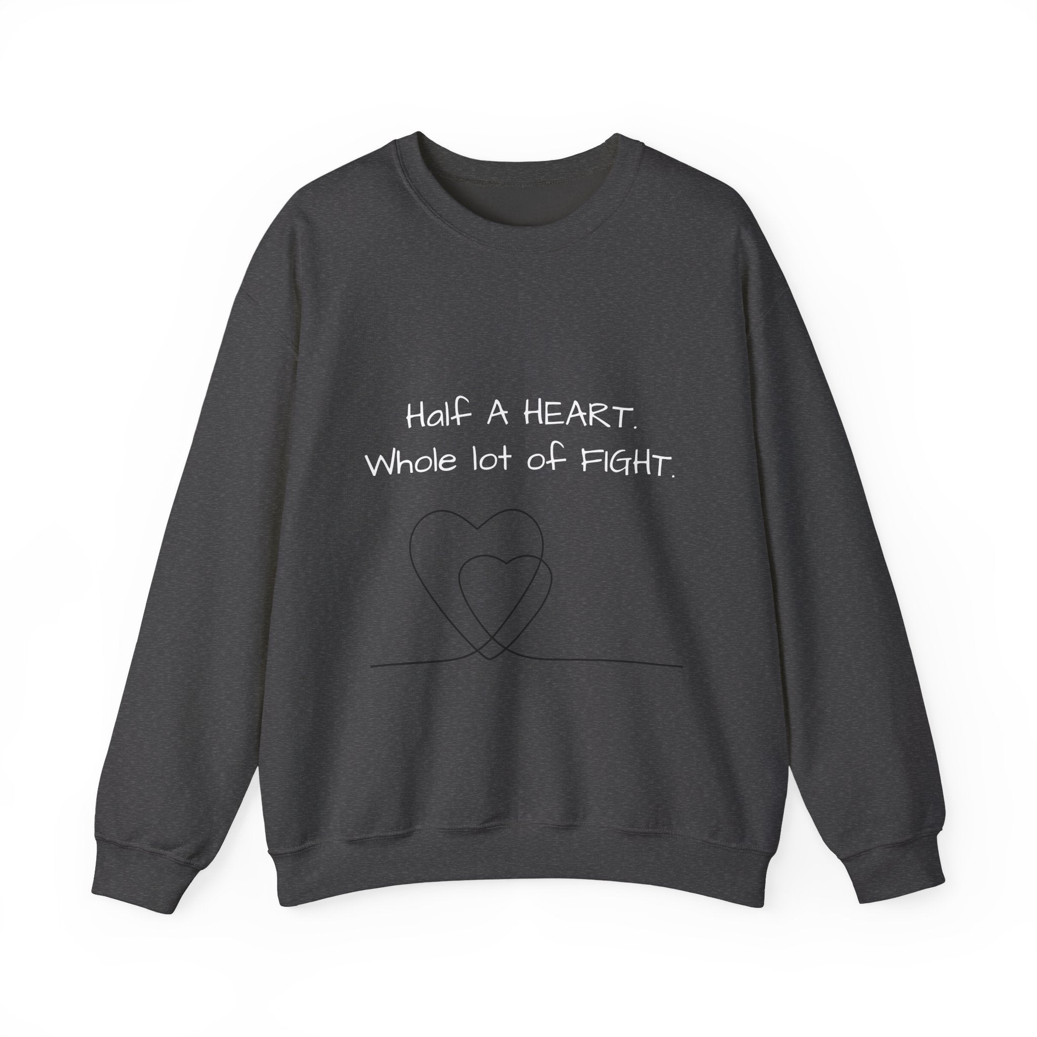Half a Heart Crewneck Sweatshirt — HLHS awareness