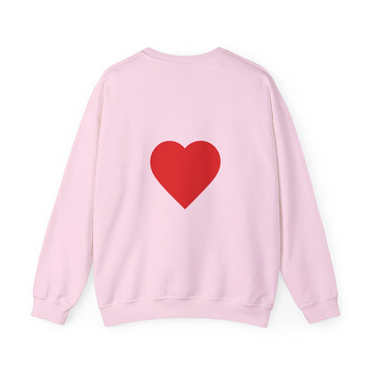 Crewneck Sweatshirt — "My Superhero Has a Heart Scar" Heart Back Design