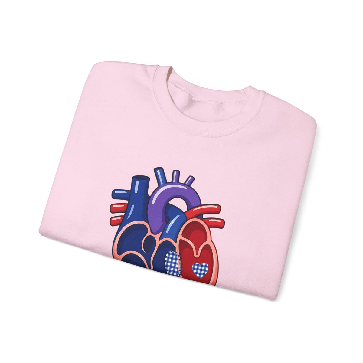 ASD Repair Heart Crewneck Sweatshirt — Autism Support Anatomical Heart Design