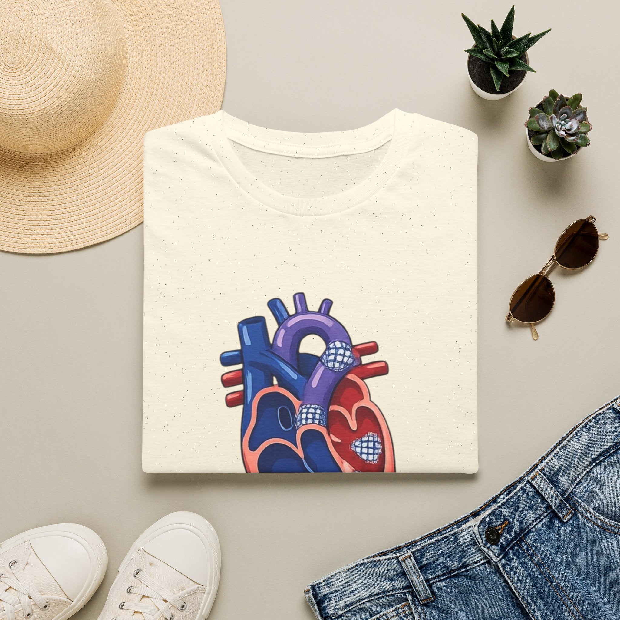 Anatomical Heart T-Shirt — Norwood Stage II Cardiology Design