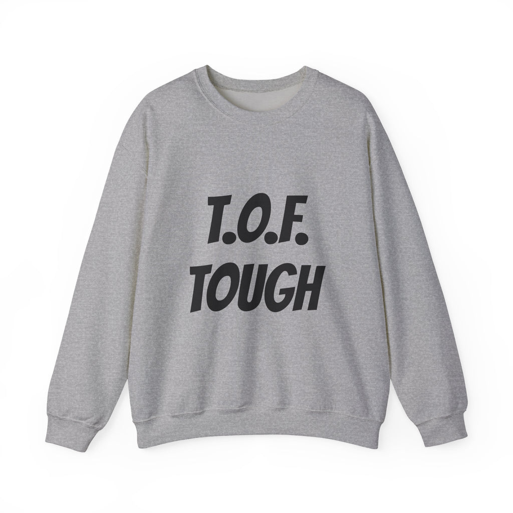 T.O.F. Tough Crewneck Sweatshirt — Minimal Heart Graphic
