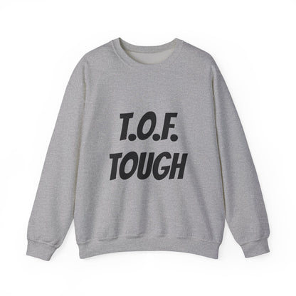 T.O.F. Tough Crewneck Sweatshirt — Minimal Heart Graphic