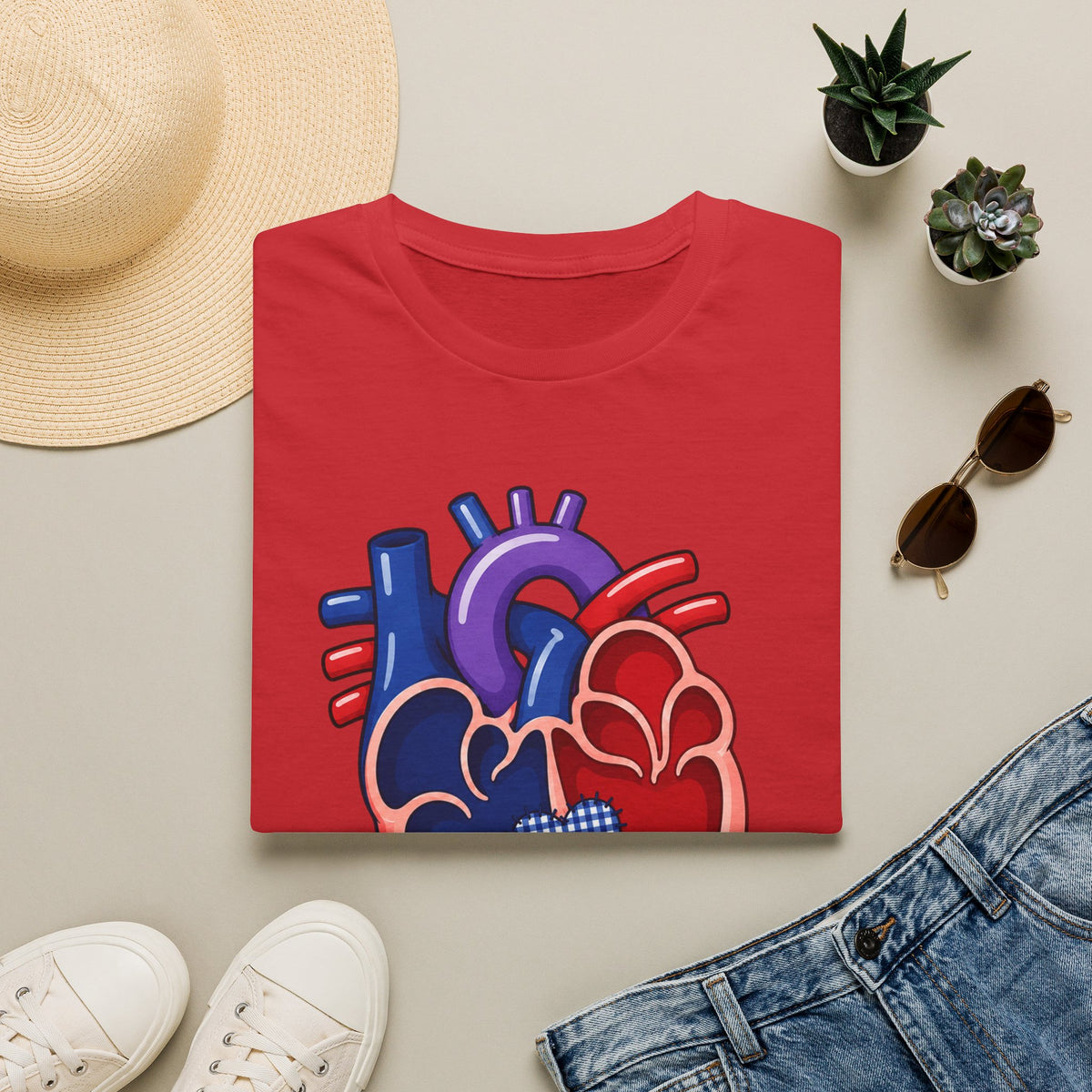Heart Anatomy T-Shirt — Colorful Anatomical Heart 'Bivent' Design (Medical/Nurse Gift)