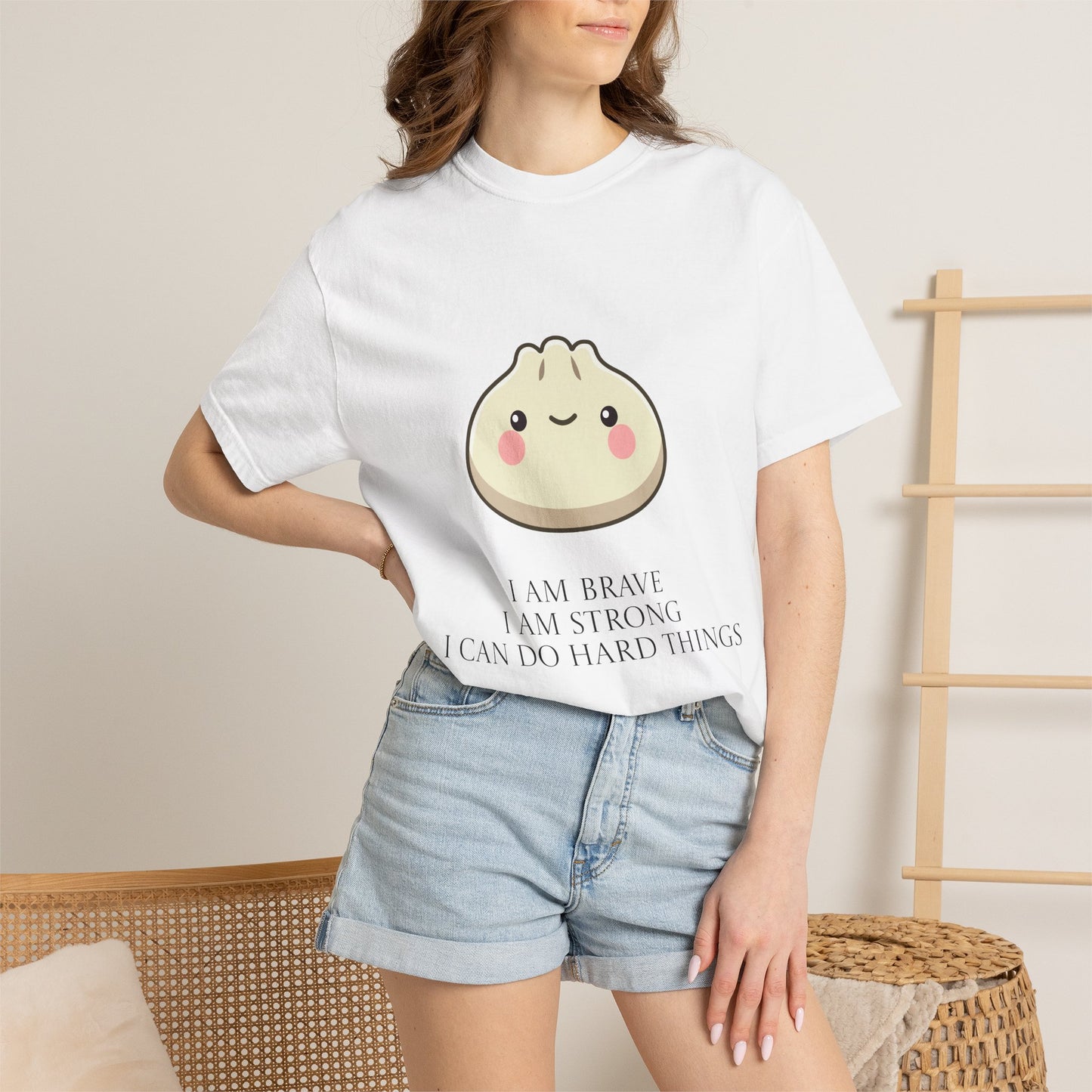 Dumpling Comfort Tee — "I am brave, I am strong" Memorial T-Shirt