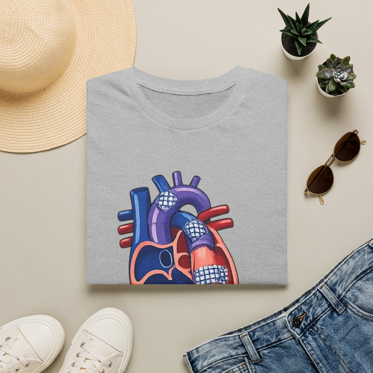 Anatomical Heart T-Shirt — 'FONTAN (Stage I/II)' Medical Illustration Tee