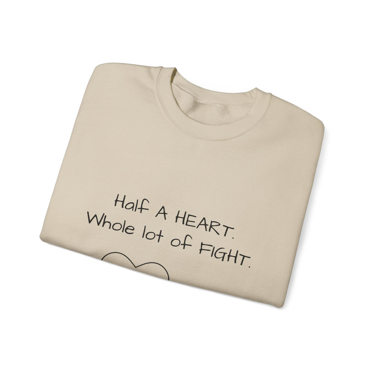 Half a Heart Crewneck Sweatshirt — HLHS awareness
