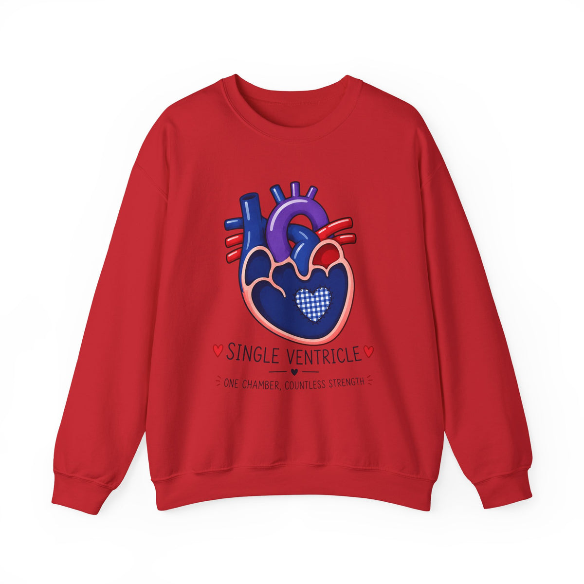 Single Ventricle Crewneck Sweatshirt — Congenital Heart Awareness Pullover