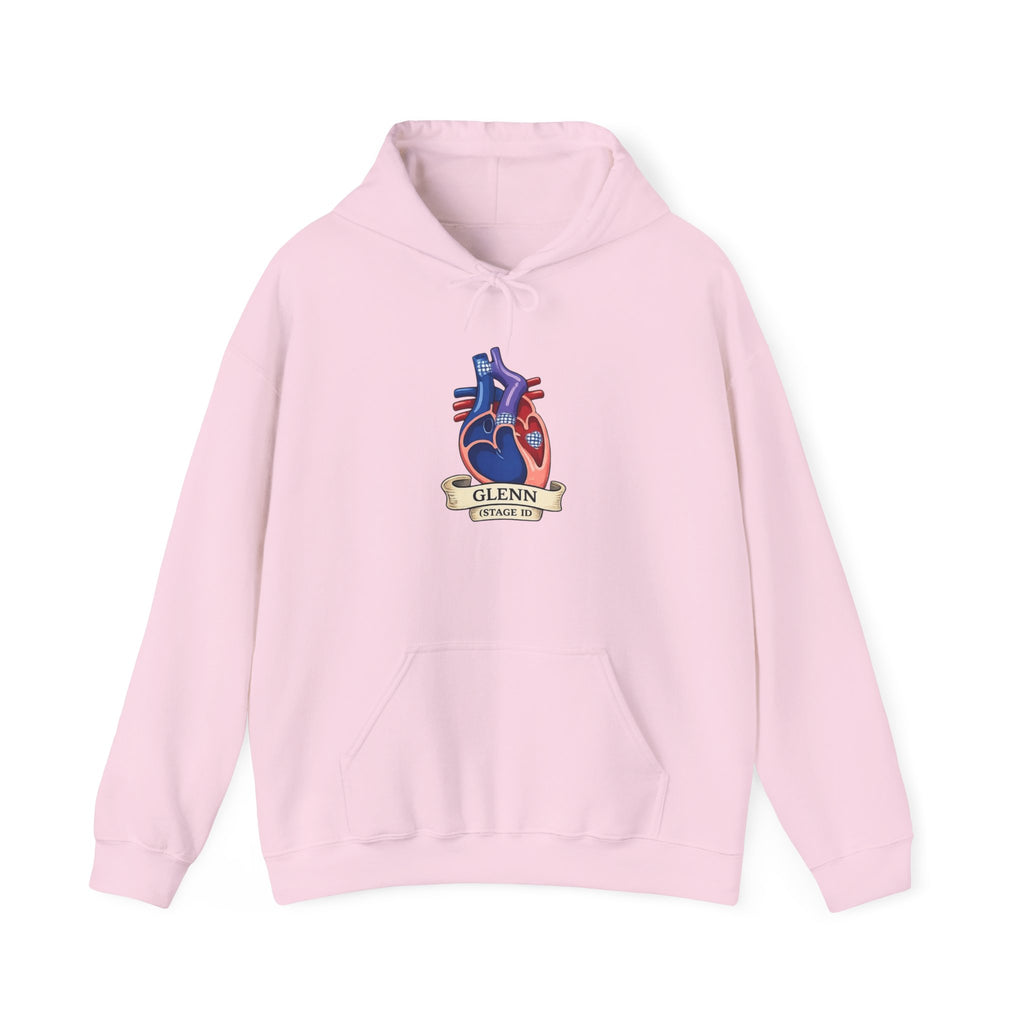 Anatomical Heart Hoodie — 'GLENN' Banner Vintage Tattoo Sweatshirt
