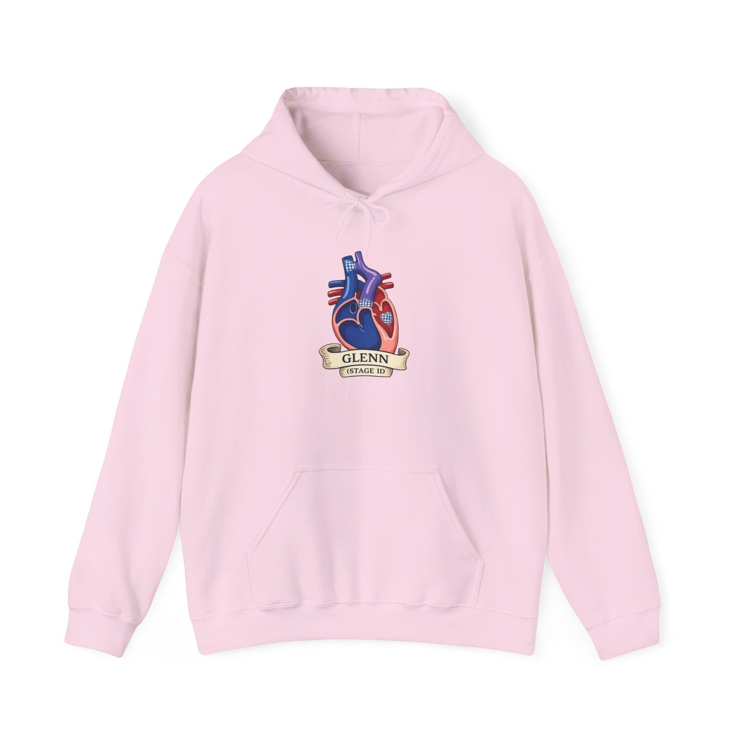 Anatomical Heart Hoodie — 'GLENN' Banner Vintage Tattoo Sweatshirt
