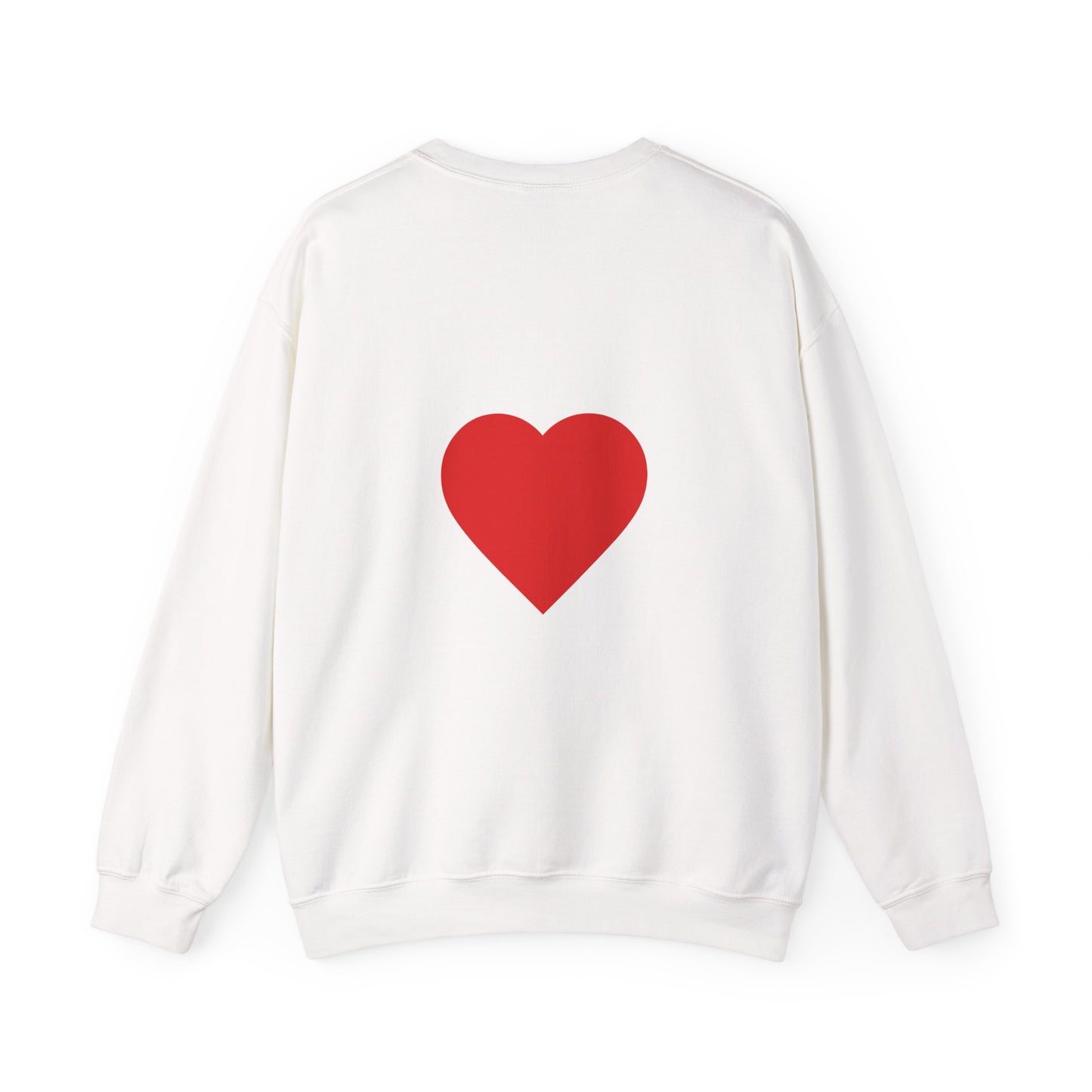 Crewneck Sweatshirt — "My Superhero Has a Heart Scar" Heart Back Design