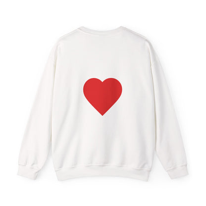 Crewneck Sweatshirt — "My Superhero Has a Heart Scar" Heart Back Design