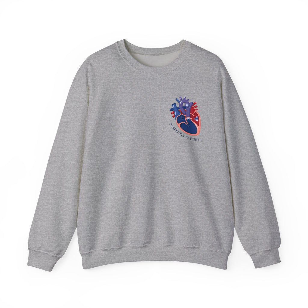 Anatomical Heart Crewneck Sweatshirt — Red & Blue Heart Design