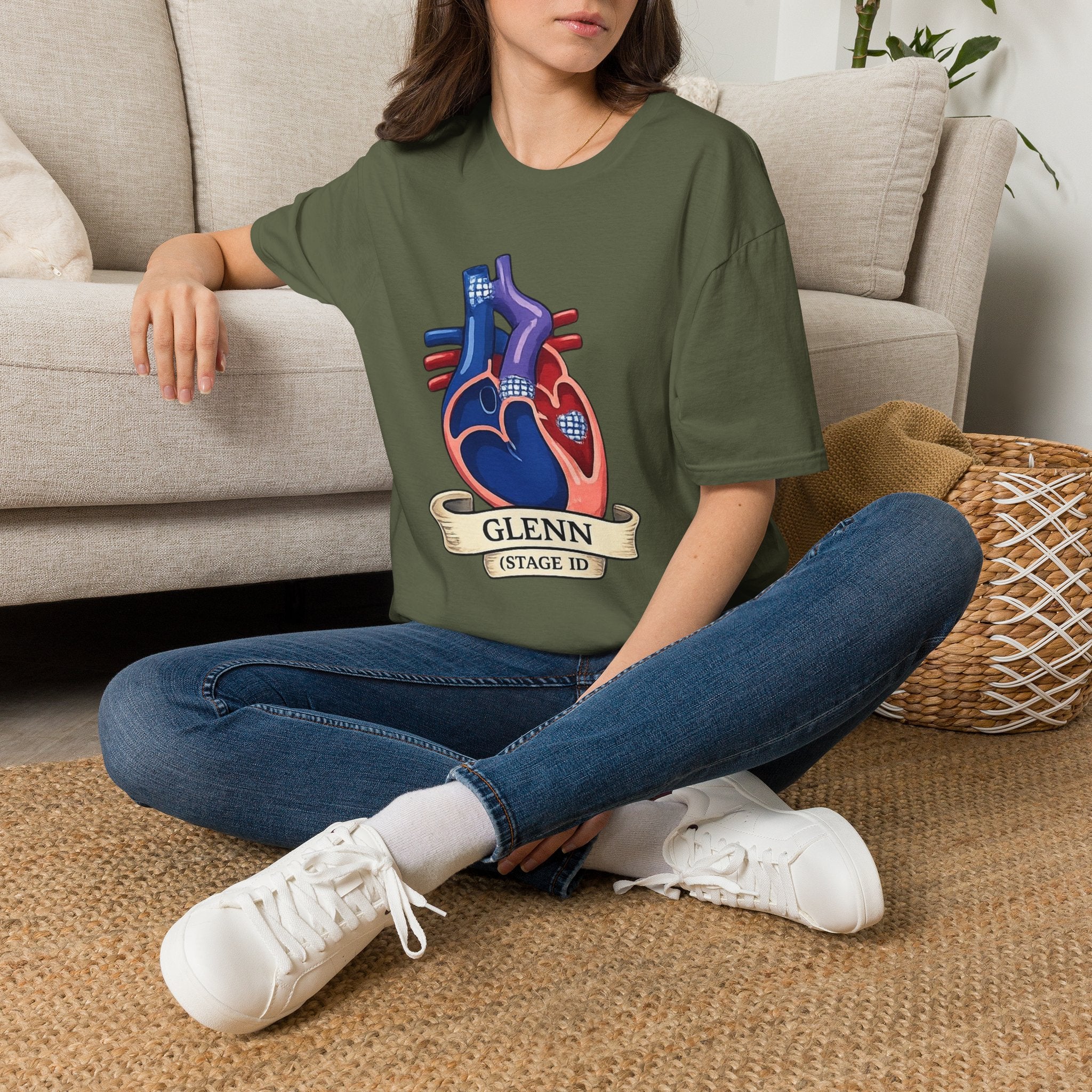 Anatomical Heart T-Shirt — Personalized "Glenn (Stage II)" Medical Art Tee