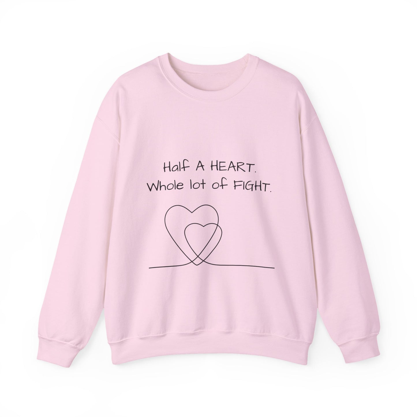 Half a Heart Crewneck Sweatshirt — HLHS awareness