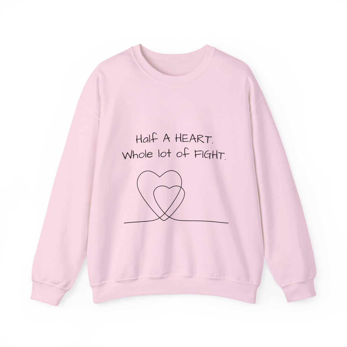 Half a Heart Crewneck Sweatshirt — HLHS awareness