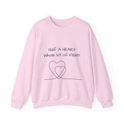 Half a Heart Crewneck Sweatshirt — HLHS awareness