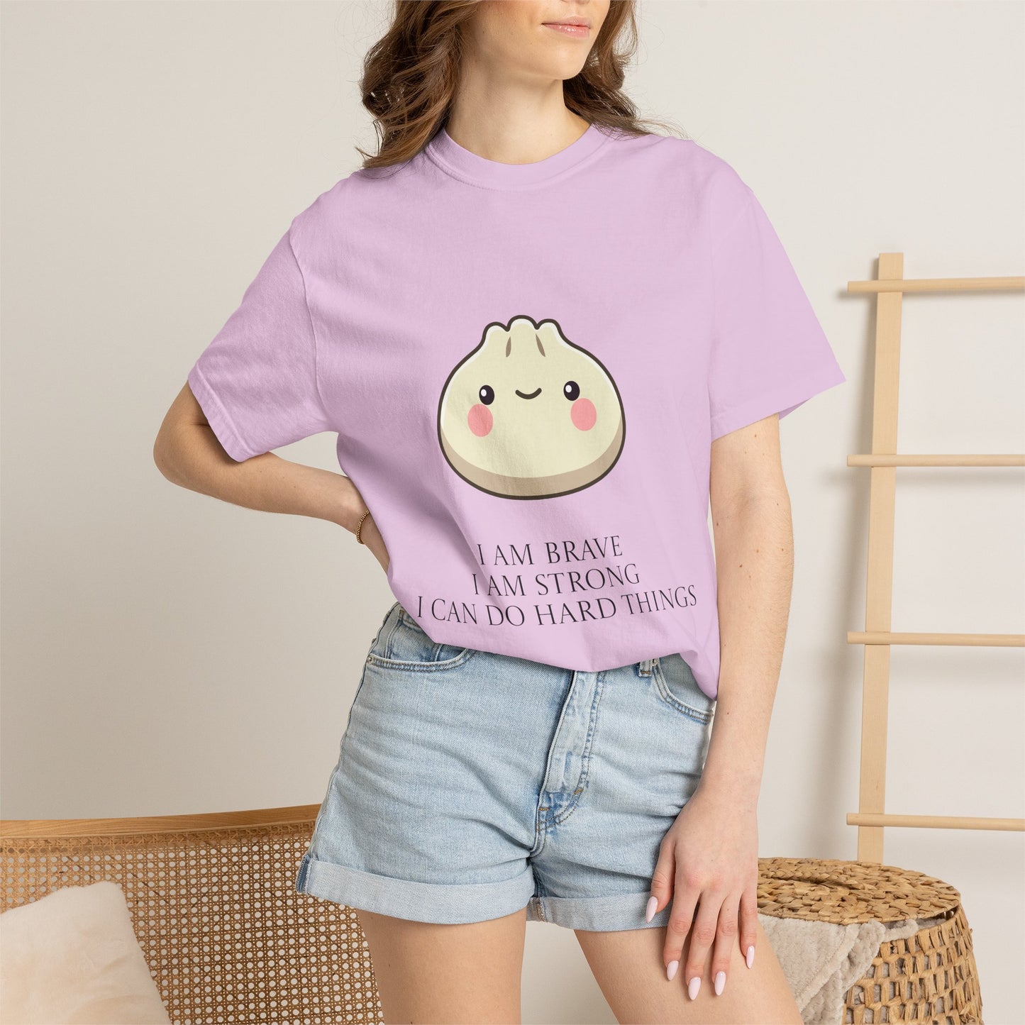 Dumpling Comfort Tee — "I am brave, I am strong" Memorial T-Shirt
