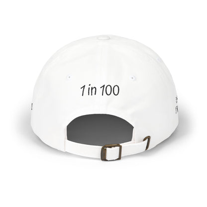 Delilah's Crew Embroidered Dad Cap — Personalized White Baseball Hat ("1 in 100" Back)