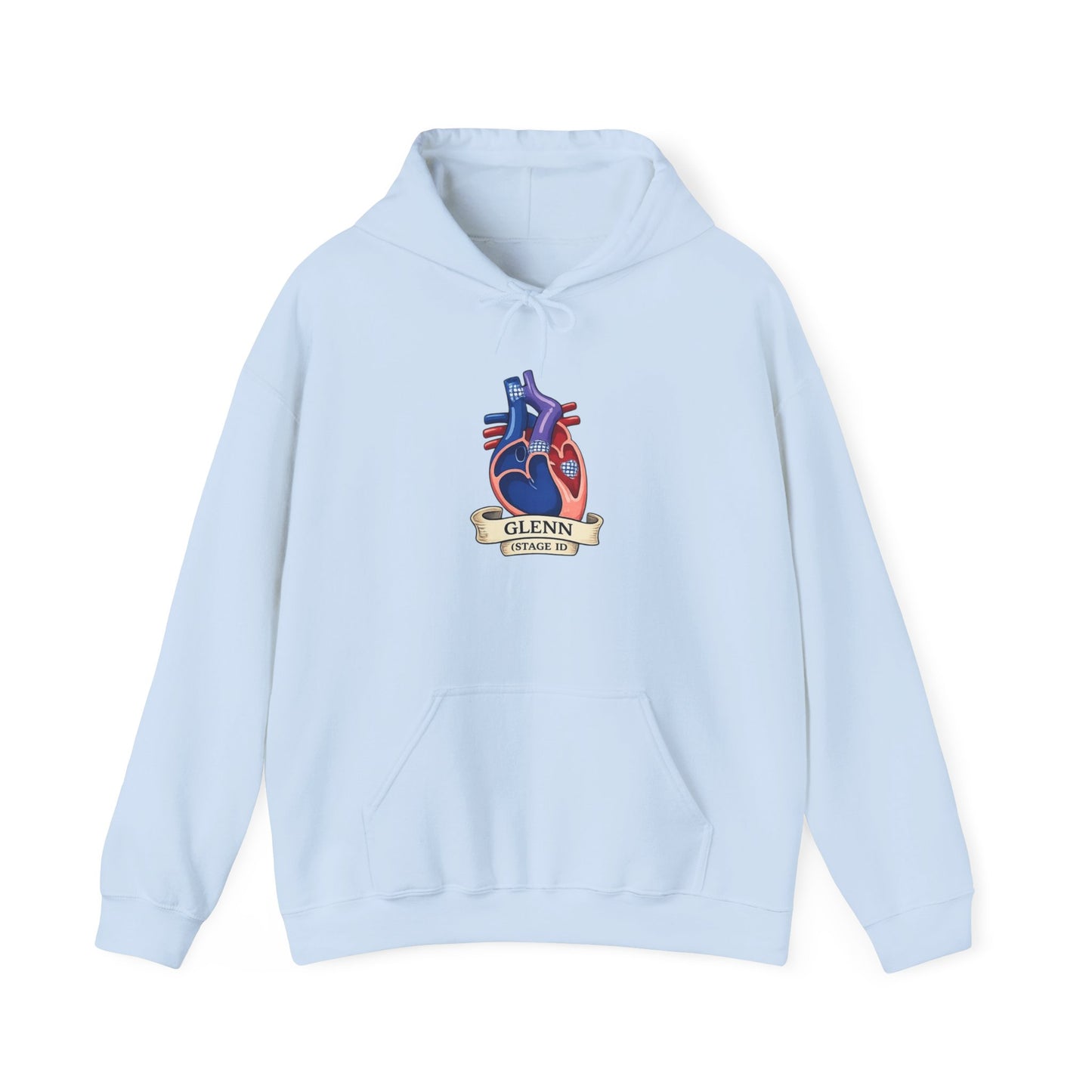 Anatomical Heart Hoodie — 'GLENN' Banner Vintage Tattoo Sweatshirt