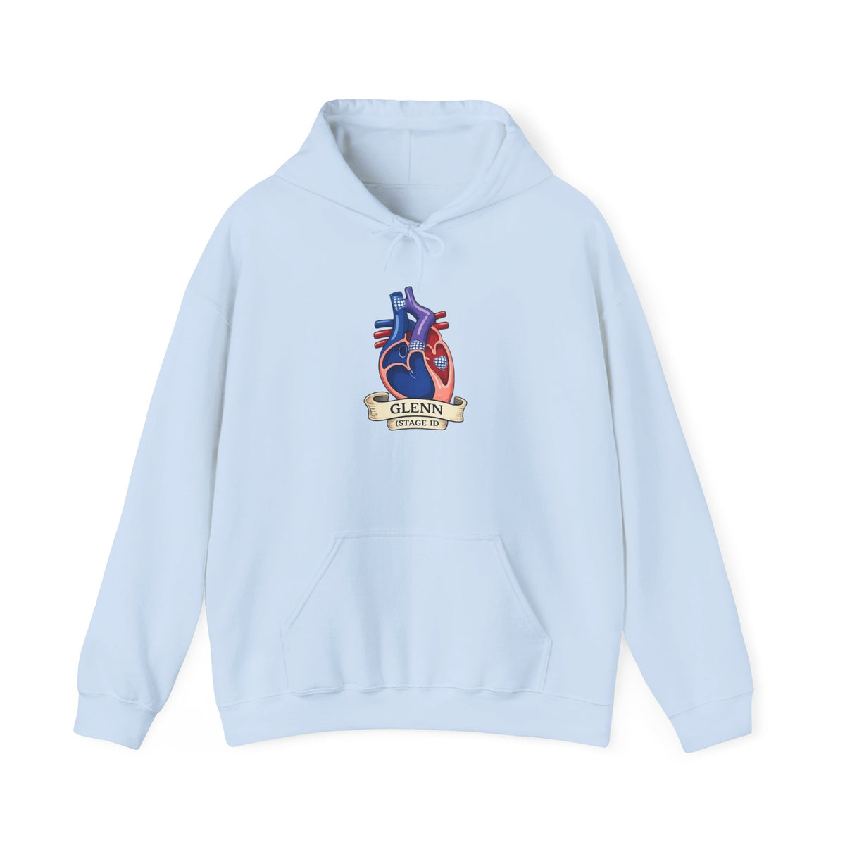Anatomical Heart Hoodie — 'GLENN' Banner Vintage Tattoo Sweatshirt