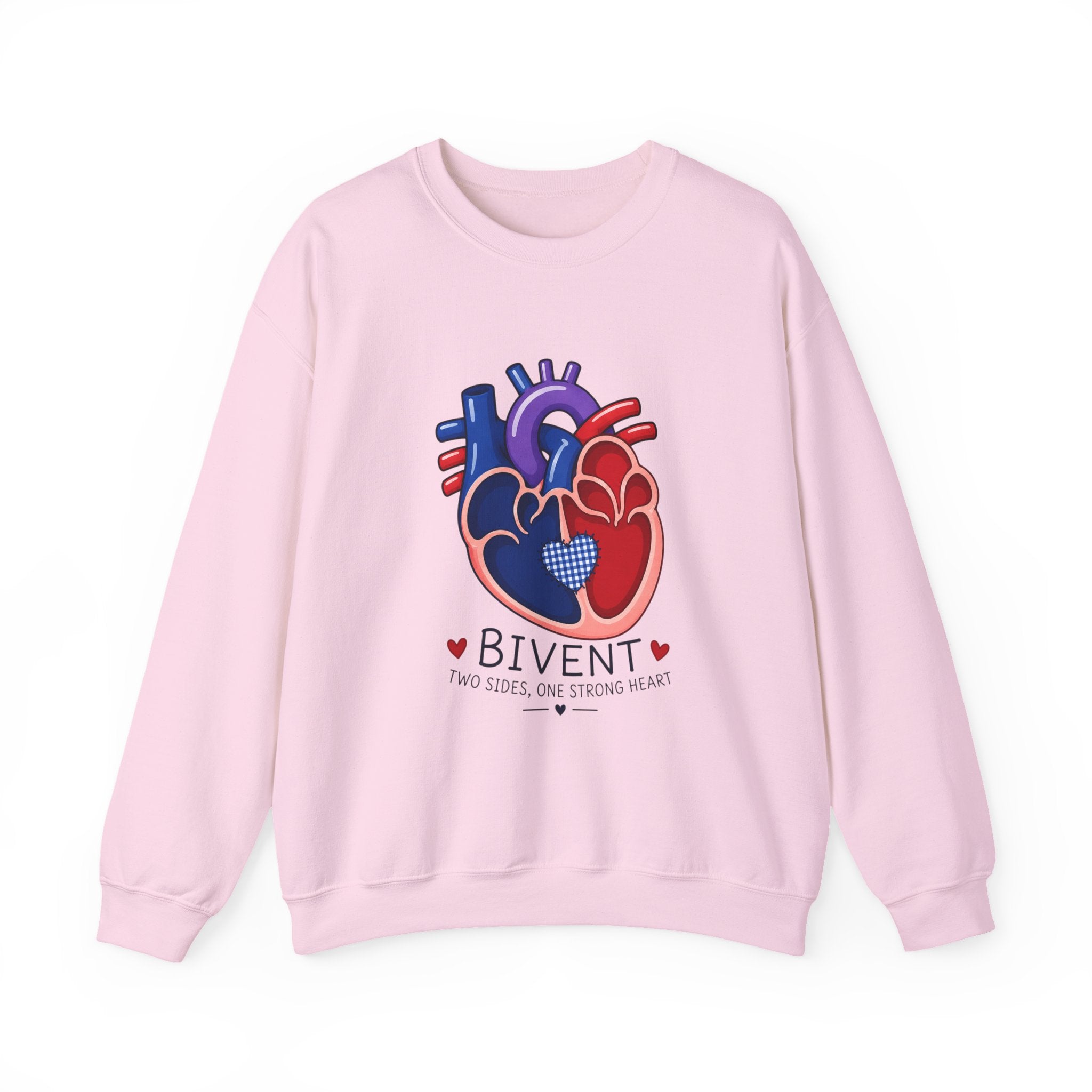 Bivent Heart Anatomy Sweatshirt — Bi Pride ‘Two Sides, One Strong Heart’ Crewneck