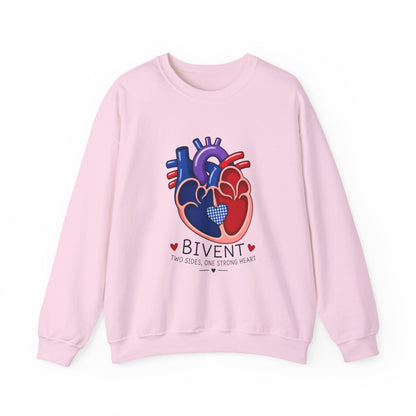 Bivent Heart Anatomy Sweatshirt — Bi Pride ‘Two Sides, One Strong Heart’ Crewneck