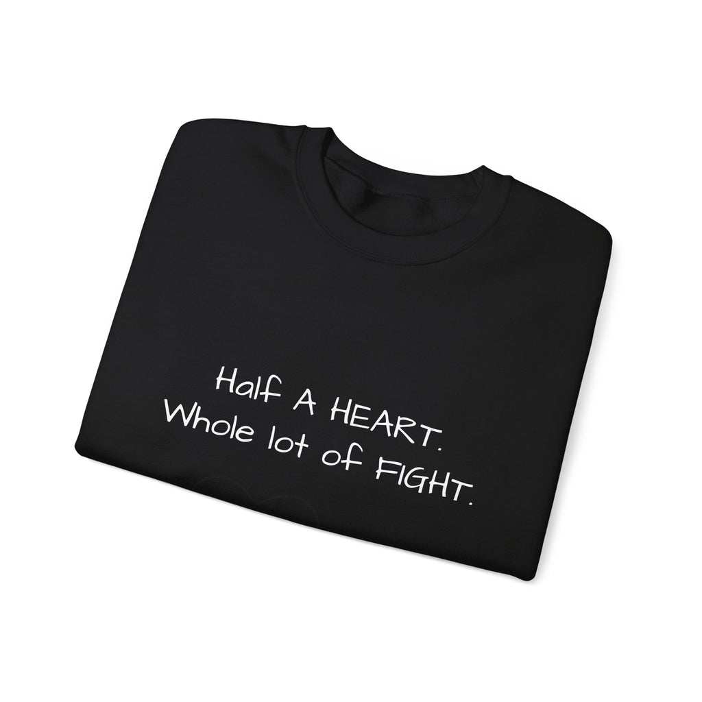 Half a Heart Crewneck Sweatshirt — HLHS awareness